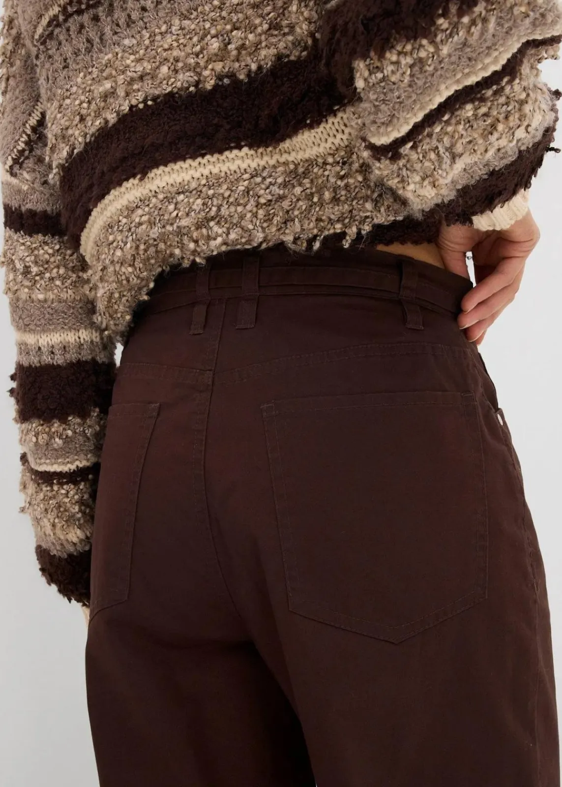 bonprix Hosen|Bekleidung·Kleider^Twillhose aus reiner Baumwolle dunkelbraun washed