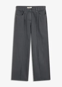 bonprix Hosen|Bekleidung·Kleider^Twillhose aus reiner Baumwolle schiefergrau washed