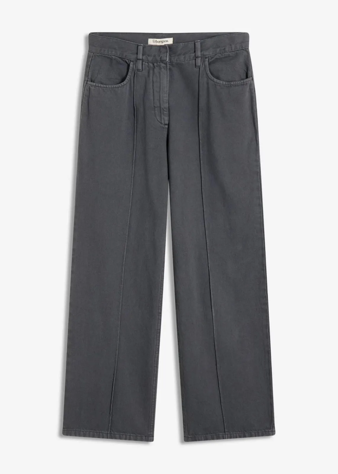bonprix Hosen|Bekleidung·Kleider^Twillhose aus reiner Baumwolle schiefergrau washed