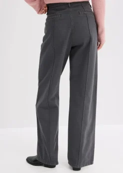 bonprix Hosen|Bekleidung·Kleider^Twillhose aus reiner Baumwolle schiefergrau washed