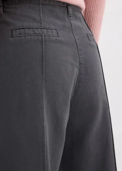 bonprix Hosen|Bekleidung·Kleider^Twillhose aus reiner Baumwolle schiefergrau washed