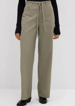 bonprix Bekleidung·Kleider|Hosen^Twillhose aus reiner Baumwolle raucholiv washed