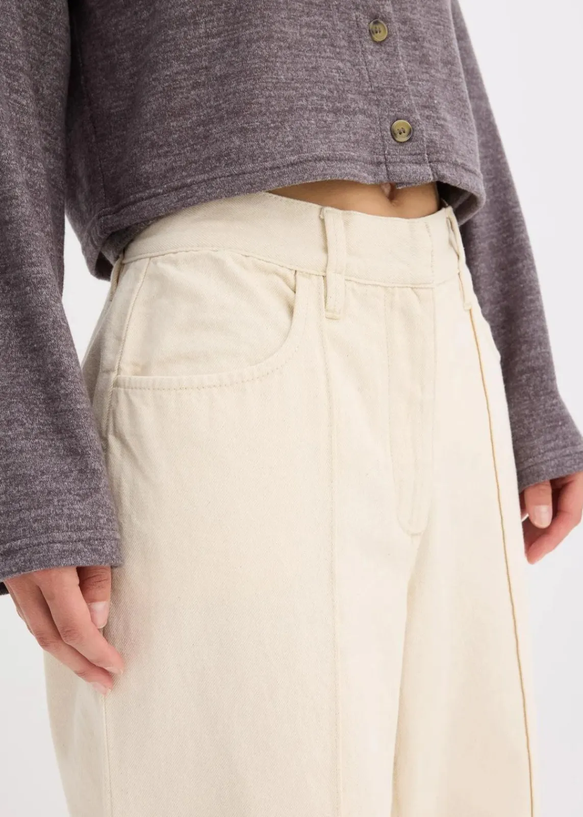 bonprix Bekleidung·Kleider|Hosen^Twillhose aus reiner Baumwolle kieselbeige washed