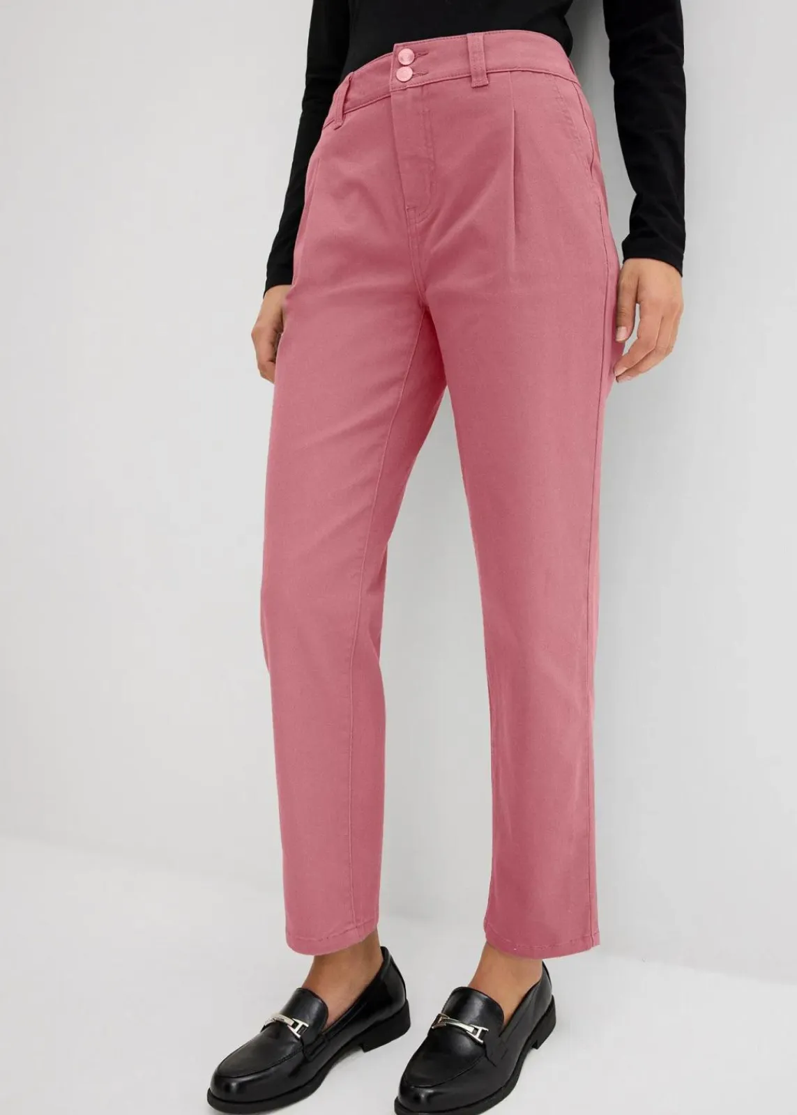 bonprix Bekleidung·Kleider|Hosen^Twillhose im Barrel Shape softbeere