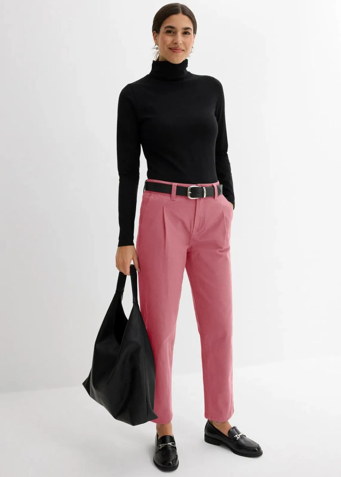 bonprix Bekleidung·Kleider|Hosen^Twillhose im Barrel Shape softbeere