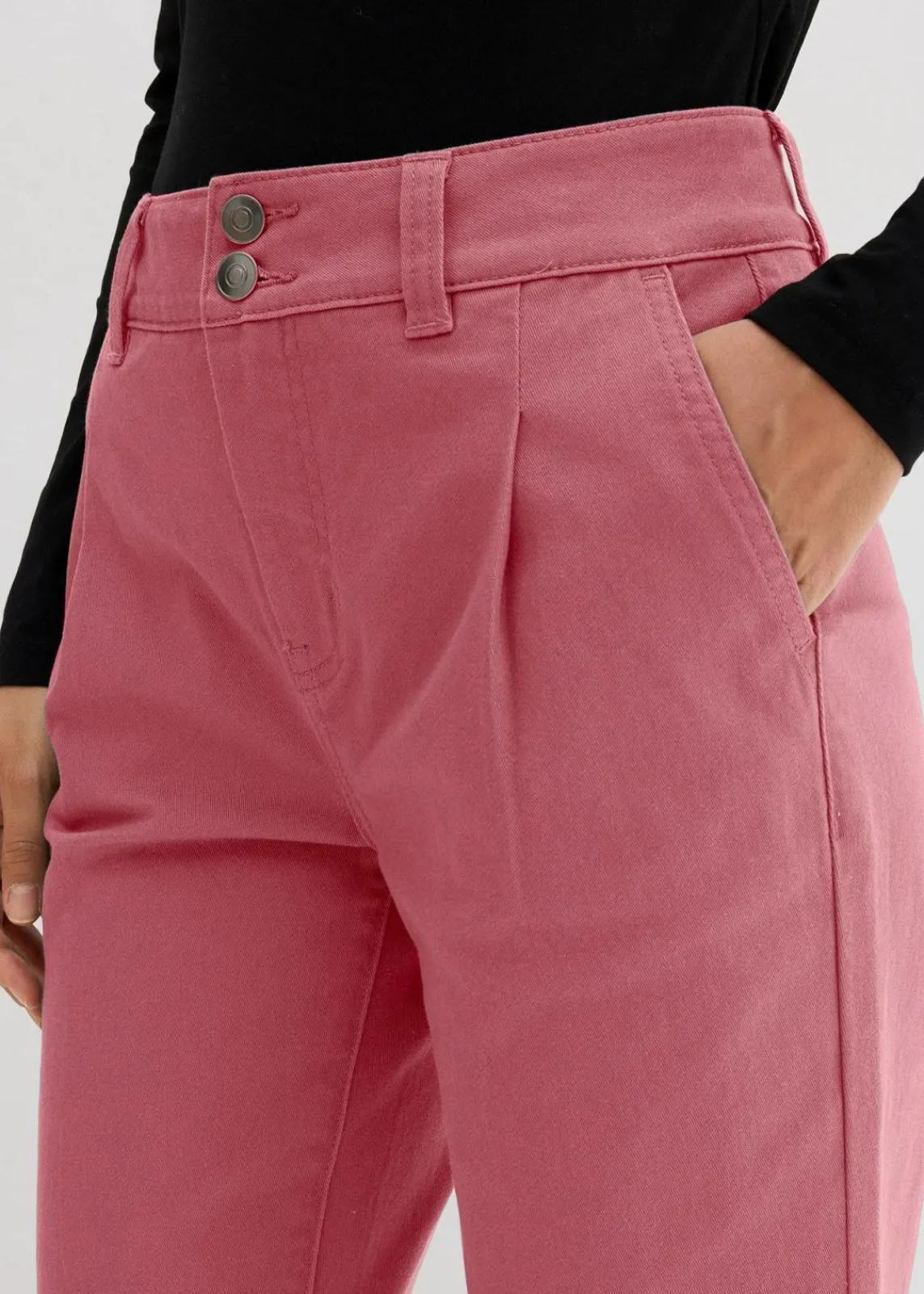 bonprix Bekleidung·Kleider|Hosen^Twillhose im Barrel Shape softbeere