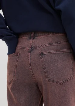 bonprix Bekleidung·Kleider|Hosen^Twillhose mit Acid Wash weinrot washed