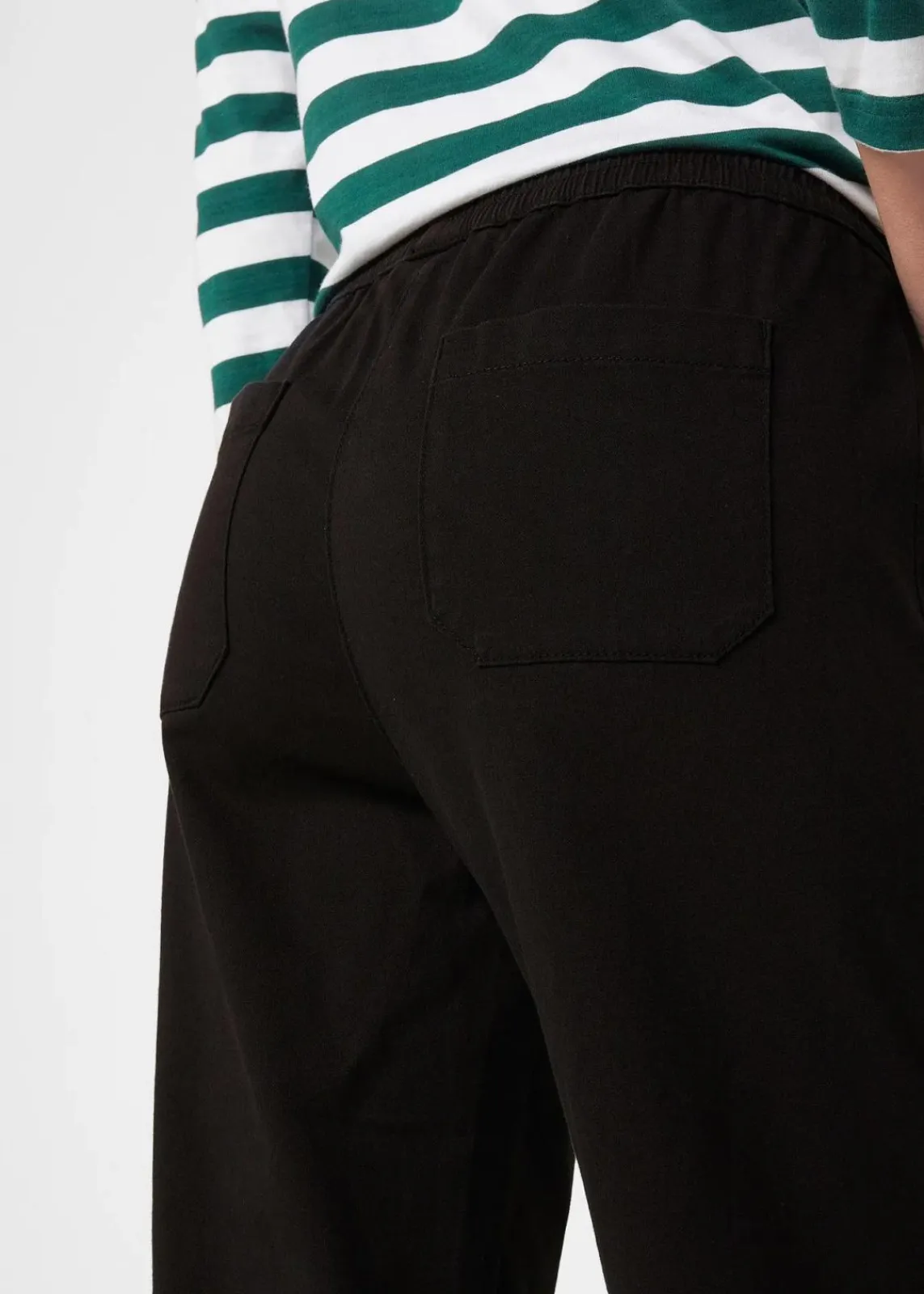 bonprix Bekleidung·Kleider|Hosen^Twillhose mit ausgestelltem Bein und High-Waist-Bequembund schwarz