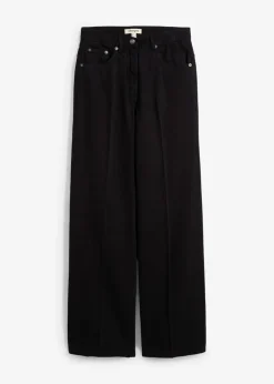 bonprix Bekleidung·Kleider|Hosen^Twillhose mit Bügelfalte aus reiner Baumwolle schwarz used
