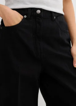 bonprix Bekleidung·Kleider|Hosen^Twillhose mit Bügelfalte aus reiner Baumwolle schwarz used
