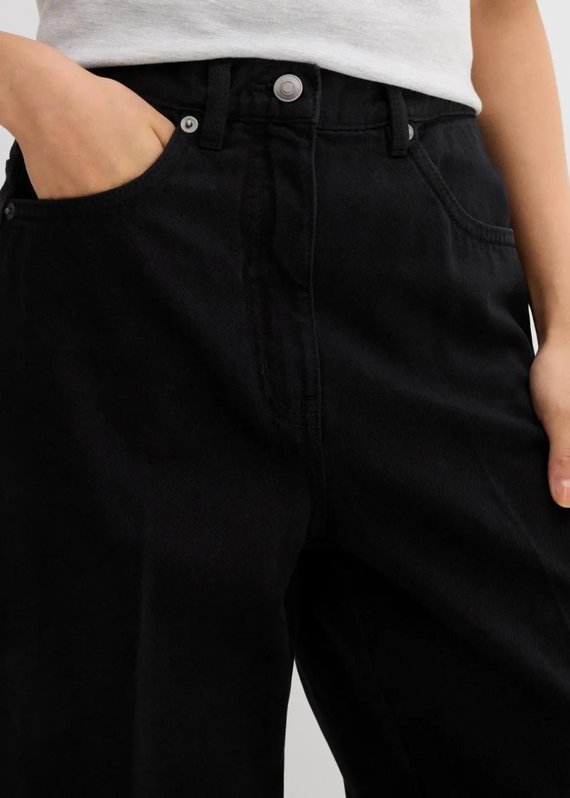 bonprix Bekleidung·Kleider|Hosen^Twillhose mit Bügelfalte aus reiner Baumwolle schwarz used