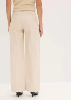 bonprix Bekleidung·Kleider|Hosen^Twillhose mit Biese und Leistentasche kieselbeige