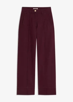 bonprix Hosen|Bekleidung·Kleider^Twillhose mit Biese und Leistentasche weinrot