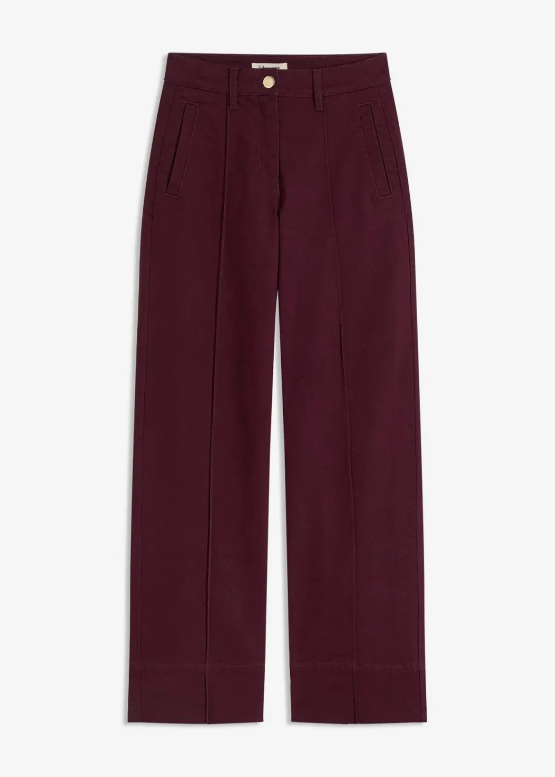 bonprix Hosen|Bekleidung·Kleider^Twillhose mit Biese und Leistentasche weinrot