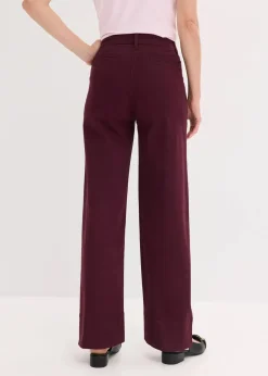 bonprix Hosen|Bekleidung·Kleider^Twillhose mit Biese und Leistentasche weinrot