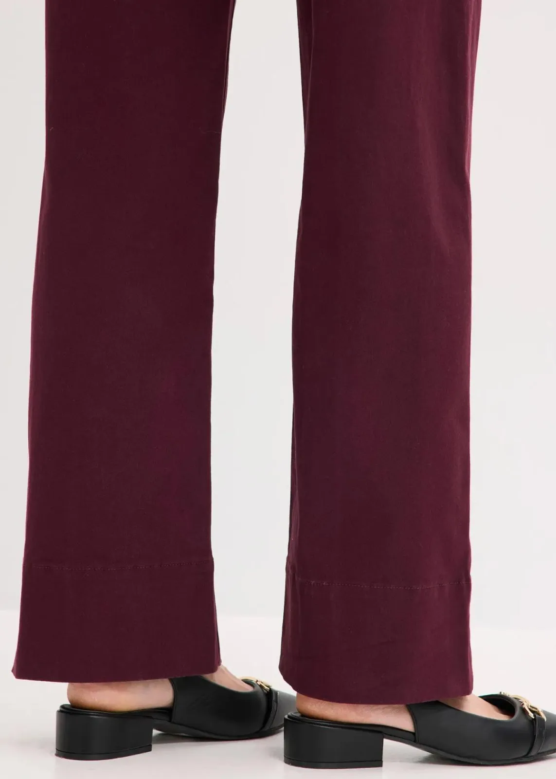 bonprix Hosen|Bekleidung·Kleider^Twillhose mit Biese und Leistentasche weinrot