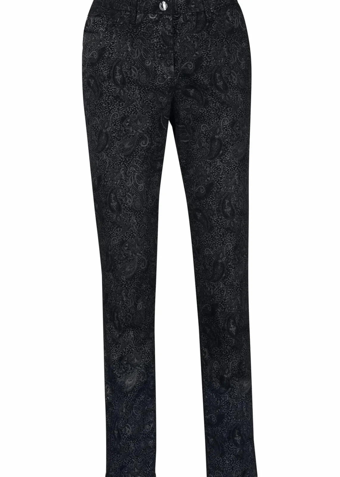 bonprix Bekleidung·Kleider|Hosen^Twillhose mit edlem Druck schwarz/rauchgrau paisley