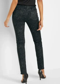 bonprix Bekleidung·Kleider|Hosen^Twillhose mit edlem Druck schwarz/rauchgrau paisley
