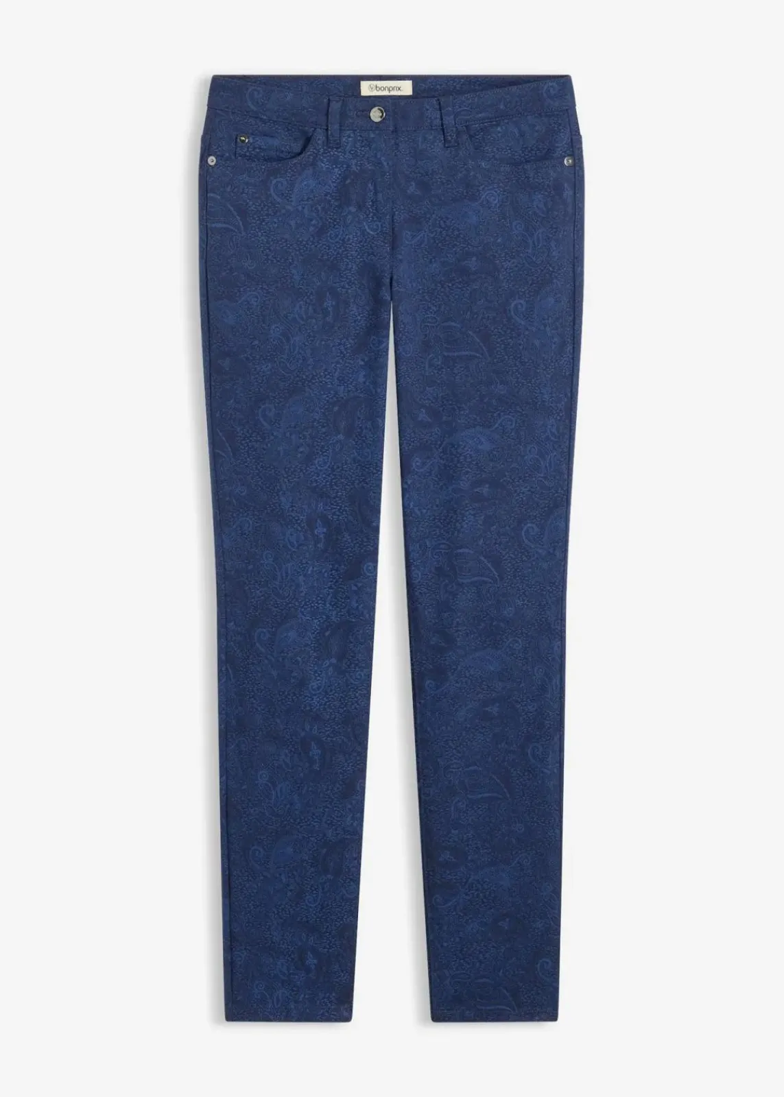 bonprix Hosen|Bekleidung·Kleider^Twillhose mit edlem Druck dunkelblau/hellindigo paisley