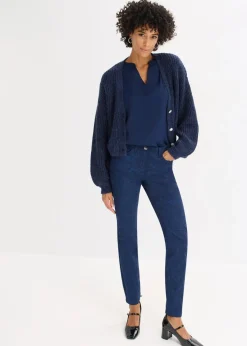 bonprix Hosen|Bekleidung·Kleider^Twillhose mit edlem Druck dunkelblau/hellindigo paisley