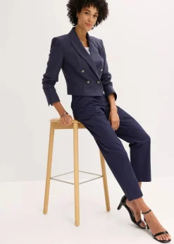 bonprix Hosen|Bekleidung·Kleider^Twillhose mit Tapered Fit dunkelblau
