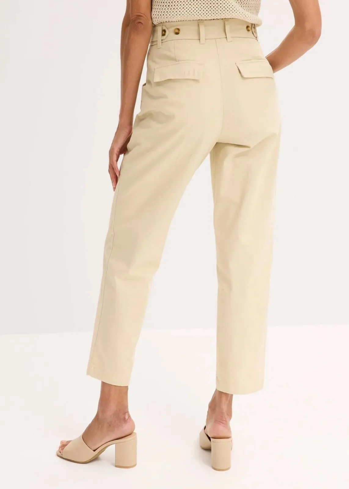 bonprix Bekleidung·Kleider|Hosen^Twillhose mit Tapered Fit hellsand