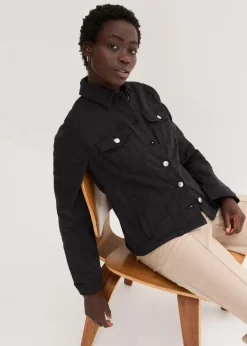 bonprix Jacken & Mäntel|Bekleidung·Hosen^Twill-Jacke schwarz