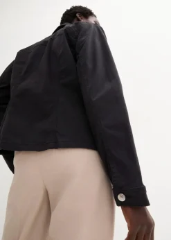 bonprix Jacken & Mäntel|Bekleidung·Hosen^Twill-Jacke schwarz