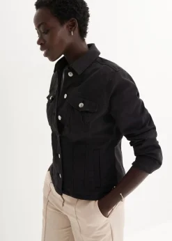 bonprix Jacken & Mäntel|Bekleidung·Hosen^Twill-Jacke schwarz