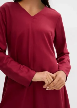 bonprix Kleider|Bekleidung·Pullover & Strickjacken^Twill-Kleid aus fließendem Lyocell pflaumenrot