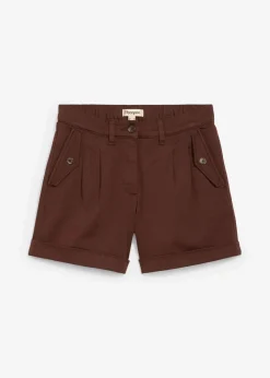 bonprix Bekleidung·Outdoorbekleidung|Bekleidung·Kleider^Twill-Shorts mit hohem Bund terrabraun