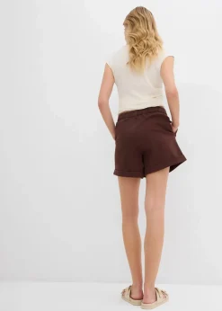 bonprix Bekleidung·Outdoorbekleidung|Bekleidung·Kleider^Twill-Shorts mit hohem Bund terrabraun