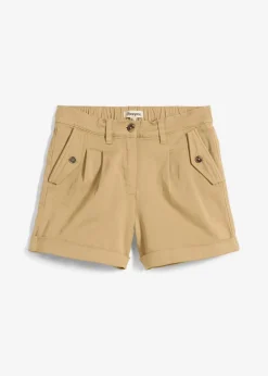 bonprix Nachhaltigere Materialien|Hosen^Twill-Shorts mit hohem Bund new beige