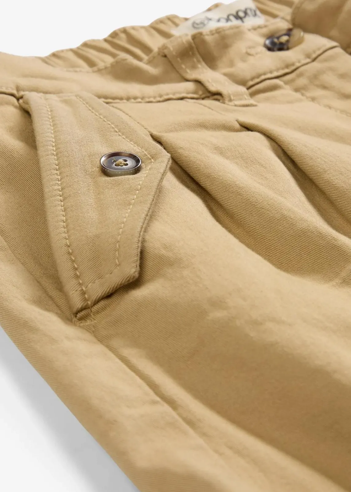 bonprix Nachhaltigere Materialien|Hosen^Twill-Shorts mit hohem Bund new beige