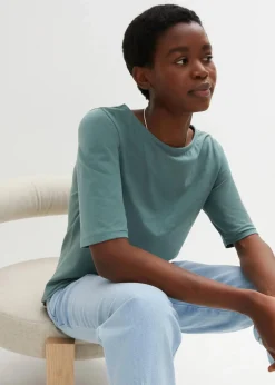bonprix Shirts & Tops|Basics^U-Boot-Ausschnitt-Shirt graugrün