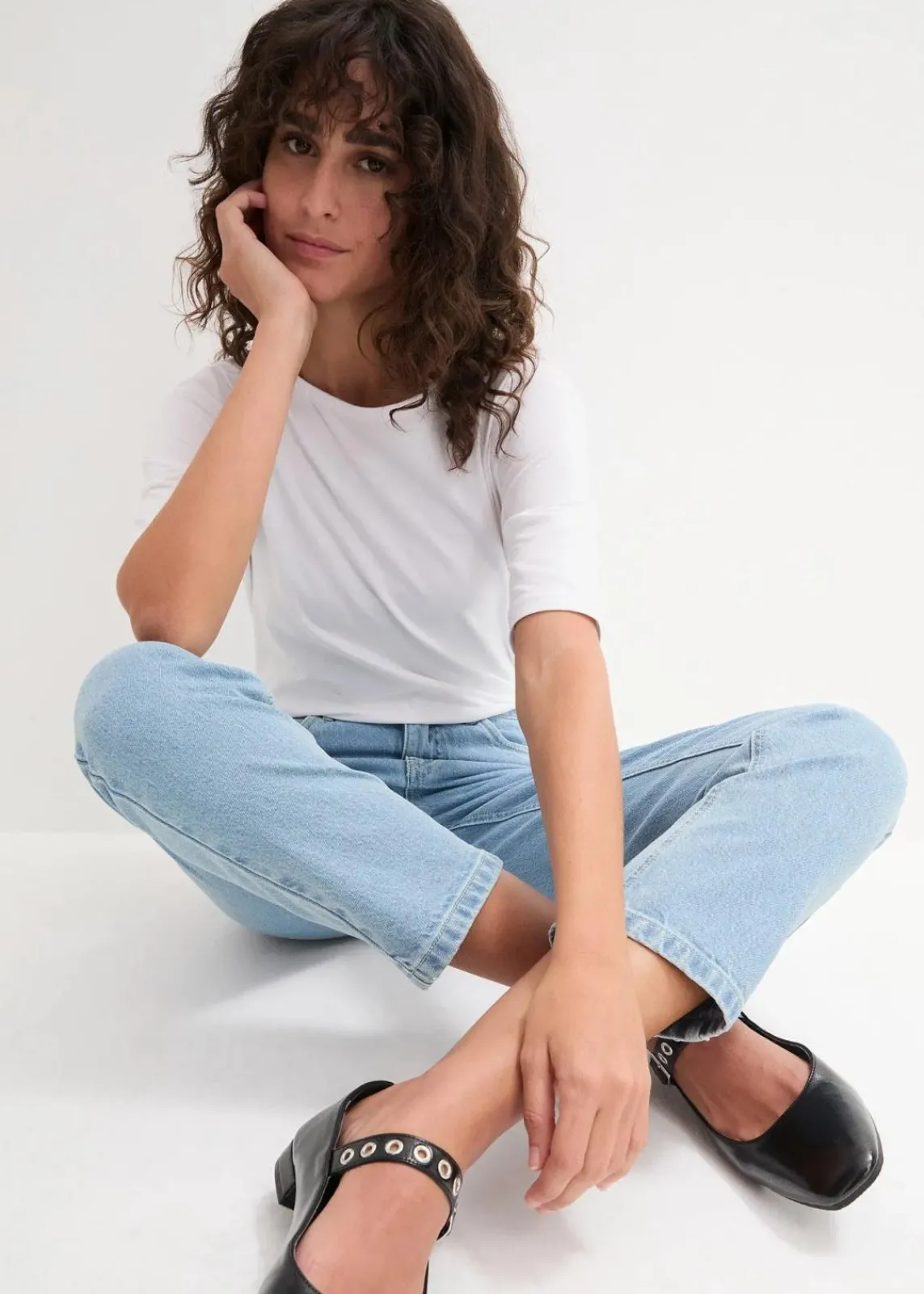 bonprix Shirts & Tops|Basics^U-Boot-Ausschnitt-Shirt weiß