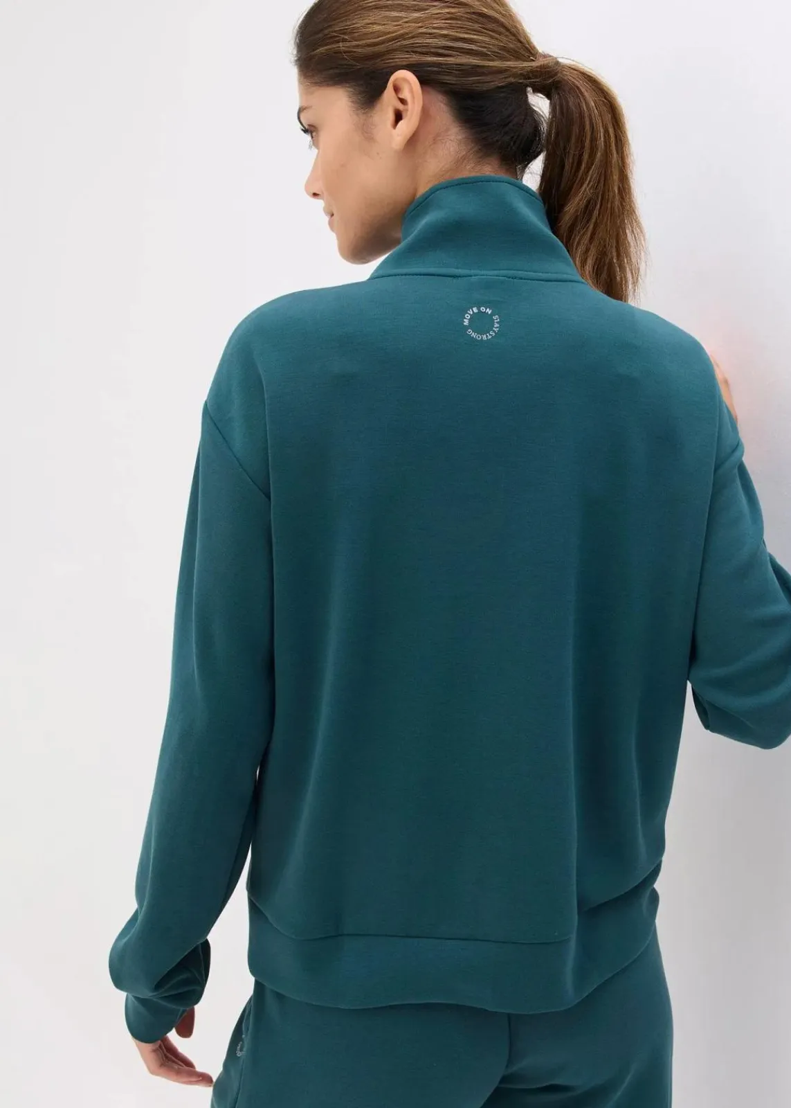 bonprix Bekleidung·Sweat|Bekleidung·Hosen^Ultrasofte Sport-Jacke mit Modal petrolgrün