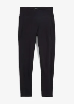 bonprix Sportbekleidung|Hosen^Ultrasofte Sport-Leggings mit seitlichen Taschen, knöchelfrei schwarz