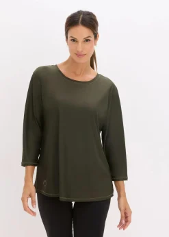 bonprix Shirts & Tops|Sportbekleidung^Ultrasoftes Funktionsshirt mit ¾ Ärmel, schnelltrocknend nachtoliv