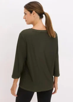 bonprix Shirts & Tops|Sportbekleidung^Ultrasoftes Funktionsshirt mit ¾ Ärmel, schnelltrocknend nachtoliv