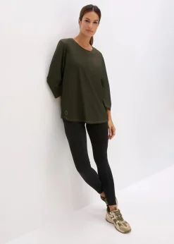 bonprix Shirts & Tops|Sportbekleidung^Ultrasoftes Funktionsshirt mit ¾ Ärmel, schnelltrocknend nachtoliv