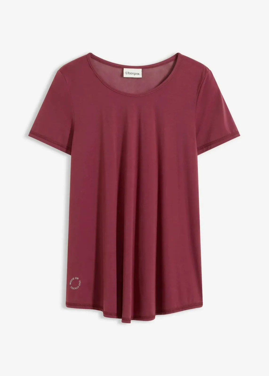 bonprix Bekleidung·Sweat|Nachhaltigere Materialien^Ultrasoftes Funktionsshirt mit Mesheinsatz, schnelltrocknend burgunderrot