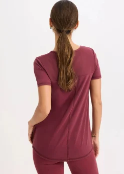 bonprix Bekleidung·Sweat|Nachhaltigere Materialien^Ultrasoftes Funktionsshirt mit Mesheinsatz, schnelltrocknend burgunderrot