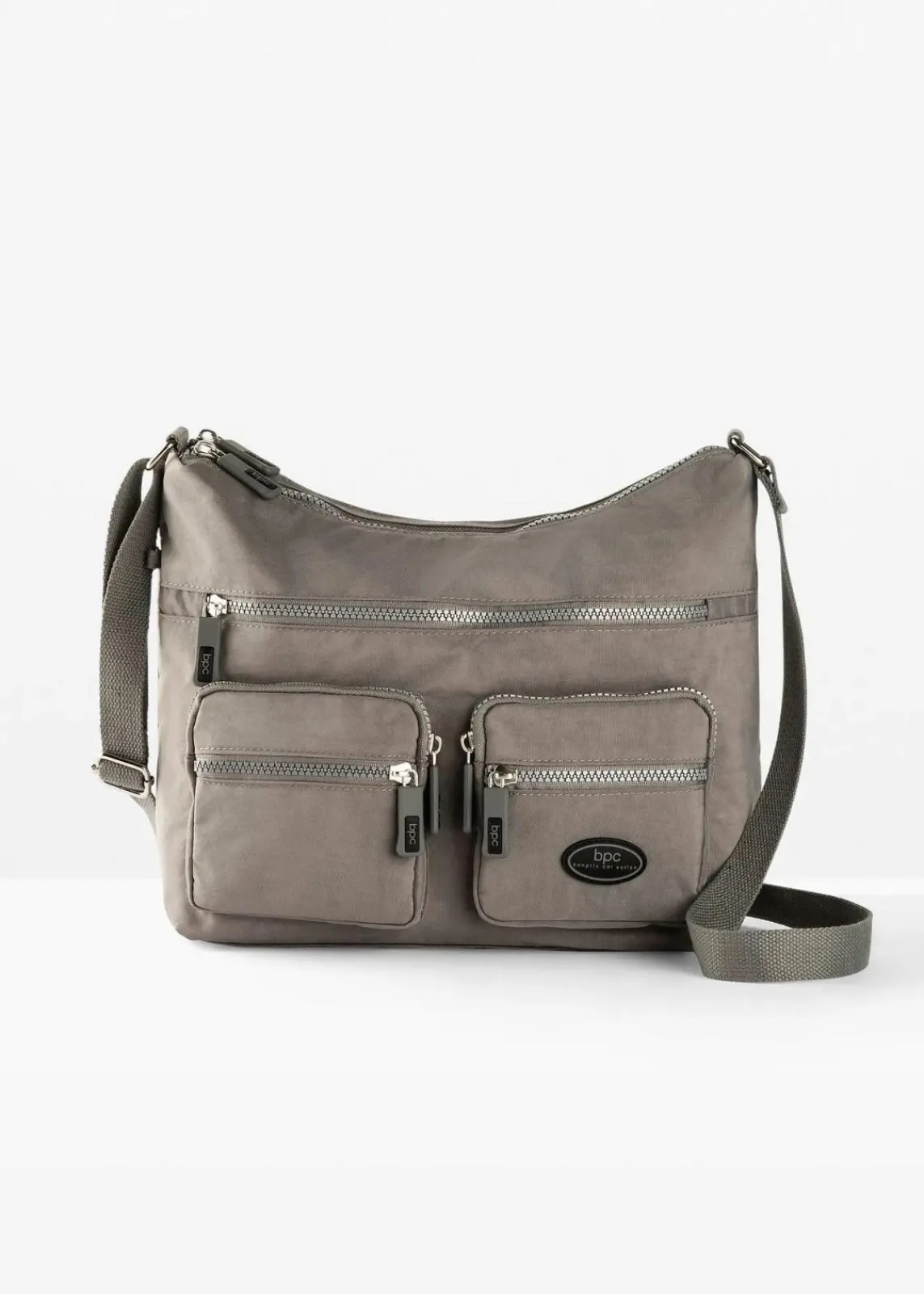 bonprix Taschen^Umhängetasche mit Außentaschen grau
