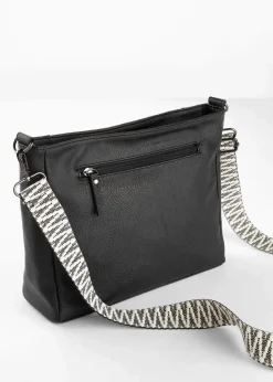 bonprix Taschen^Umhängetasche mit austauschbarem Trageriemen schwarz/weiß twill