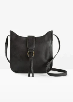 bonprix Taschen^Umhängetasche mit dekorativem Schnallendetail schwarz