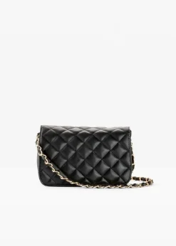 bonprix Taschen^Umhängetasche mit dekorativer Steppung schwarz/goldfarben