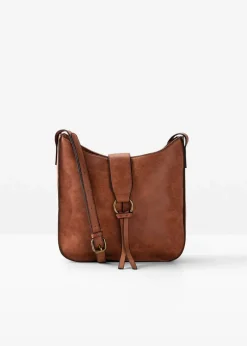 bonprix Taschen^Umhängetasche mit dekorativem Schnallendetail cognac