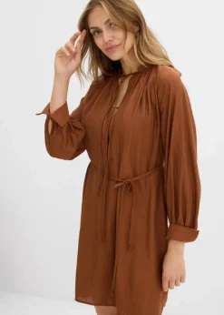 bonprix Bekleidung·Blazer|Nachhaltigere Materialien^Umstands- und Stillblusenkleid aus fließender Viskose ziegelbraun
