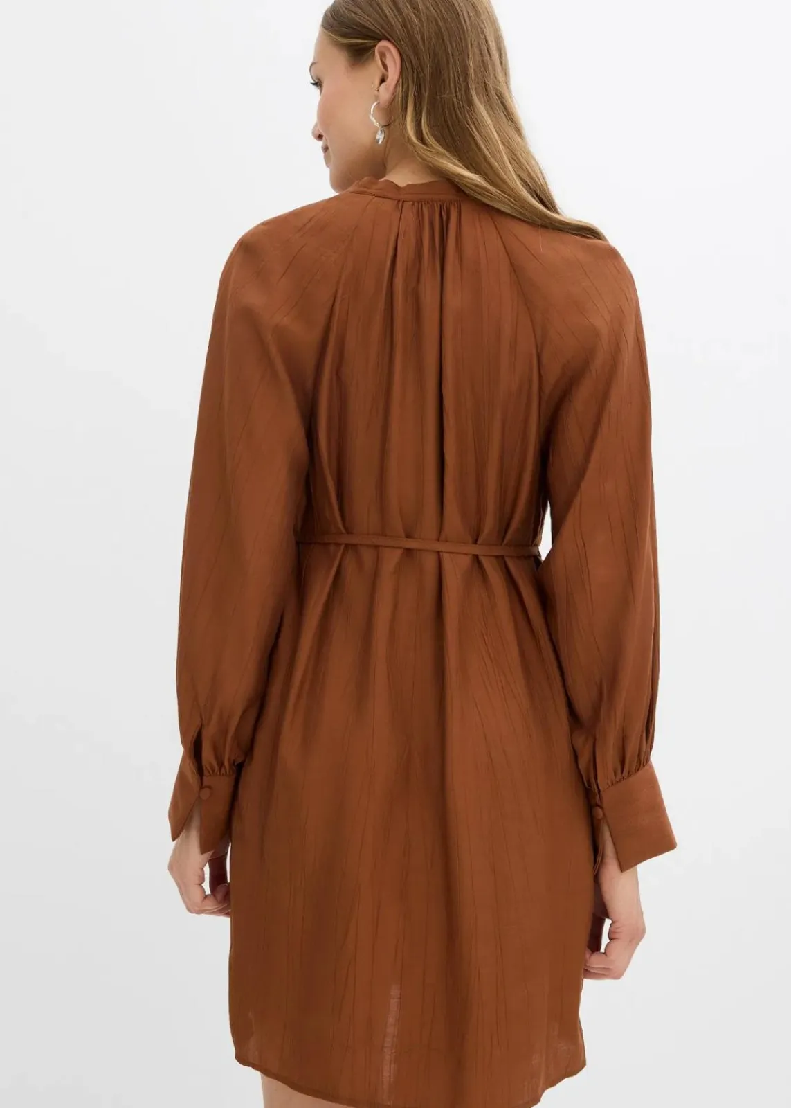 bonprix Bekleidung·Blazer|Nachhaltigere Materialien^Umstands- und Stillblusenkleid aus fließender Viskose ziegelbraun